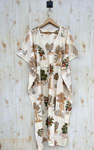 Cotton Kaftan Summer Nightwear Kaftan Knee Length Kaftan <b>Beach</b> Cover Sleepwear Maxi Dress Bikini Coverup Free Size <b>Gifting</b> - Product Image 4