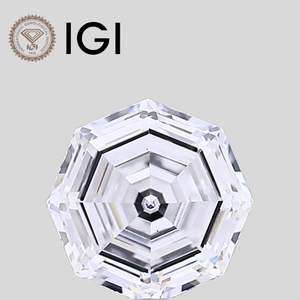 Diamant de laboratoire octogonal 4 carats F VS1 certifié IGI, taille octogonale, en vrac - Product Image 1