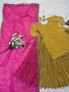 ชุดสูทแบบชาวปากีสถานของผู้หญิงชุดเดรสแบบชาวอินเดียชุดเดรสแบบชาวจอร์เจียสังเคราะห์หนักผ้าจอร์เจียทันสมัยปักลายจำนวนมาก - Product Image 5