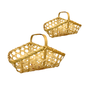 Panier cadeau en bambou réutilisable respectueux de l'environnement, idéal pour les paniers de Pâques, le stockage d'artisanat ou les cadeaux d'événements spéciaux - Product Image 1