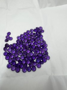 Améthyste synthétique de qualité supérieure, taille brillant, 5-6 mm, couleur bleue polie, pour la fabrication de bijoux GRG - Product Image 4