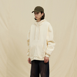 Hombres sudaderas con capucha fleece Heavyweight zipped 360 GSM de gran tamaño streetwear zip up logo impresión 100% algodón para hombres personalizados Sudadera con capucha - Product Image 5