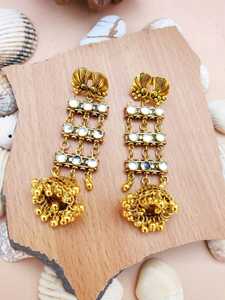 Premium Fusion Kundan <b>Earrings</b> For Women & Girls Elegant Statement Drops for Weddings, Festivals & Everyday Glam New Collection - Product Image 3