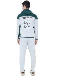 Vente en gros de sweats à capuche et pantalons d'hiver Logo personnalisé ici Sweat à capuche unisexe avec fermeture éclair pour hommes - Product Image 4