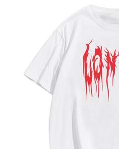 Camiseta Personalizada para Hombre, Blanca, con Estampado Gráfico de Terror, Estilo Gótico, Urbano, de Algodón, Manga Corta, Corte Holgado, Informal - Product Image 3