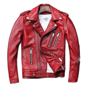 Veste en cuir PU pour homme, style britannique, grande taille, col rabattu, respirante, coupe-vent, tendance, patchwork uni sur le devant - Product Image 1