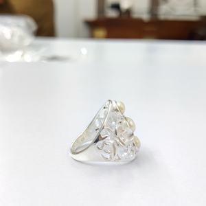 Men's 925 Sterling Silver <b>Pearl</b> <b>Ring</b> White Stone Vintage Bezel Setting Engagement Gift for Wedding Party Wholesaler's Jewelry - Product Image 3