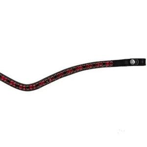 Diamantes de imitación de cristales brillantes de 3 filas de alto grado hechos a mano banda para cejas de caballo de cuero inglés negro al mejor precio - Product Image 3