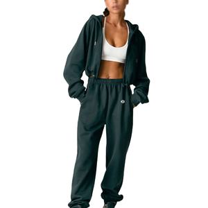 OEM, faible MOQ, sweats à capuche courts zippés pour femmes, logo personnalisé, marque privée, sweats à capuche streetwear pour femmes, vente en gros pour le marché américain - Product Image 2
