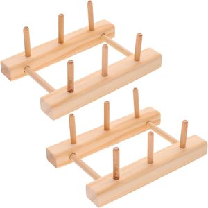 2 uds soporte de hilo para el hogar herramientas de bordado organizador soporte de madera de escritorio soporte de almacenamiento de hilo de coser soporte de costura para - Product Image 2