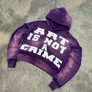 Sweat à capuche lourd personnalisé avec broderie, effet délavé, fermeture éclair, délavé au soleil, 100% coton pour l'hiver - Product Image 4