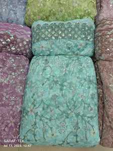 Tissu de filet de séquence arc-en-ciel le plus vendu faisant la robe de mariée disponible à un prix abordable d'Inde - Product Image 6