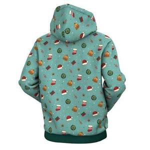 เสื้อฮู้ดดี้พิมพ์ลายแบบ Sublimation ทั้งตัว ผ้าโพลีเอสเตอร์ สำหรับผู้ชาย รับผลิตตามแบบ OEM แบรนด์ส่วนตัว โรงงานผลิตเสื้อผ้าแฟชั่นสำหรับผู้ชาย - Product Image 2