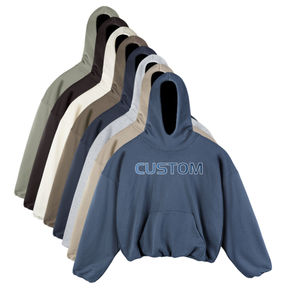 Sweat-shirt unisexe en coton épais, coupe ample, pour l'hiver, avec logo personnalisé, strass, écologique, en polaire épaisse - Product Image 2