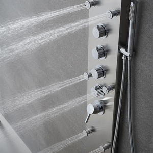 Hotel moderno massaggio spa doccia a pioggia montaggio a parete colonna doccia schermo miscelatore rubinetto set - Product Image 2