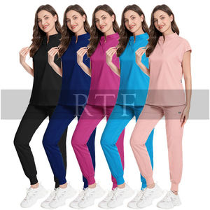 Juego de uniformes de enfermería personalizados Unisex, superventas, opción de talla grande, elástico, transpirable, para mujeres, Jogger, otoño, Spandex médico, Hospital - Product Image 5