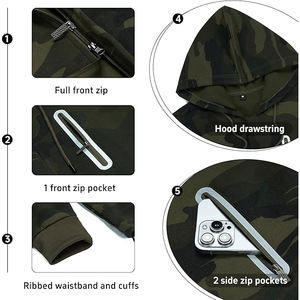 Sudaderas con capucha de camuflaje de inspiración táctica, gruesas, de corte holgado, estilo utilitario, para exteriores, informales, de moda para invierno. - Product Image 4