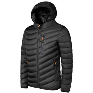 Hommes grande taille haute rue Style imperméable nylon bulle chaud hommes vestes col montant bouffant capuche manteau d'hiver fermeture à glissière - Product Image 4