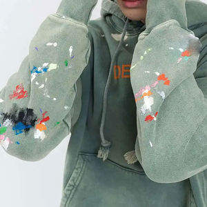 เสื้อฮู้ดสีจางลงแดดออกแบบได้ตามต้องการทันสมัยสำหรับโลโก้ฤดูหนาว - Product Image 5