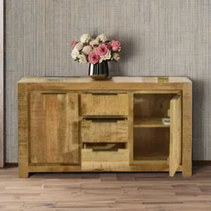 Table à manger en bois massif de style Art déco faite à la main pour hôtel et usage domestique - Product Image 1