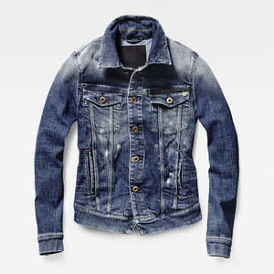 Chaqueta vaquera elástica azul clásica de tendencia para hombre, cómoda y duradera, 100% algodón para ropa informal de todos los días para el invierno - Product Image 1