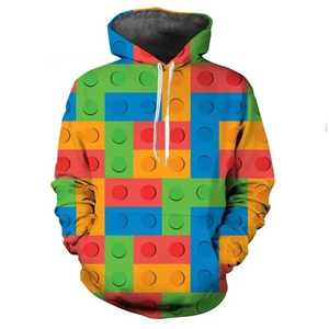 Hombres Mujeres 3D Impreso Pop Gráfico Sudadera con capucha Invierno Forrado Chaqueta bordada Diseño de patrón sólido 100% Material de punto de algodón" - Product Image 3