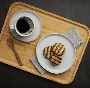 Natural Bamboo Plates and Serving Tray Set 0Reusable, Eco-Friendly <b>Dinnerware</b> for Home, Restaurant & Gifts | Handmade in Vietnam - Product Image 3