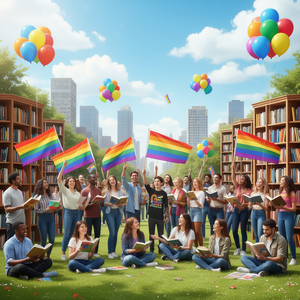 Camiseta de manga larga con diseño de arcoíris LGBTQ de Read Queer Books Pride Month - Product Image 3