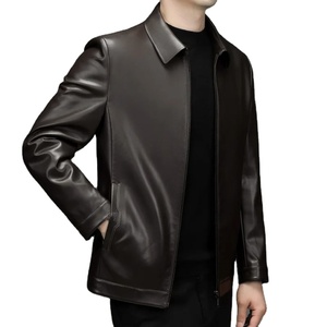 Abrigo de cuero para hombre de otoño e invierno, motocicleta elegante delgada de alta calidad, nueva moda 2025 - Product Image 2