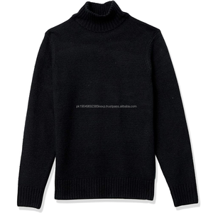 Pull à col roulé mince décontracté pour hommes, respirant, chaud, couleur unie, ODM vente en gros, tissage tricoté, saison d'hiver mince - Product Image 4