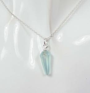 Collier pendentif en argent sterling 925 avec quartz aqua, bijoux en pierres précieuses faits à la main, cadeau de naissance pour femme, pierre de naissance d'avril - Product Image 4