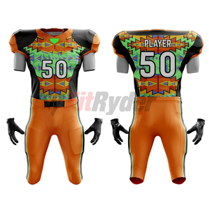 Uniforme de Fútbol Americano Personalizado para Hombre con Mangas Cortas, Impresión por Sublimación Personalizada, Uniformes de Fútbol al por Mayor OEM - Product Image 3