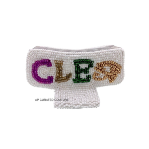 Pince à cheveux personnalisée pour Mardi Gras Pince à cheveux personnalisée faite à la main Pince à cheveux perlée pour femmes - Product Image 5