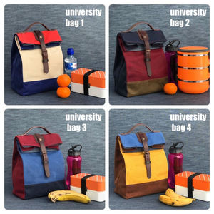 Sac à déjeuner isotherme en toile de cuir écologique durable, sac à déjeuner portable réutilisable pour le travail LCLB-0045 - Product Image 4