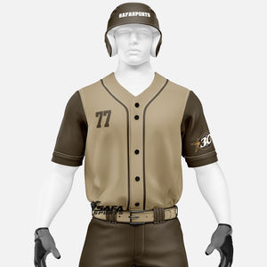 Venta al por mayor último diseño de ropa deportiva de los hombres transpirable azul rayas camiseta bordado béisbol Jersey conjunto al por mayor sublimación - Product Image 2