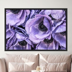 Elegant Purple Anemone Flower <b>Canvas</b> Art Print for Modern Decor,1P:Black <b>Framed</b> - Product Image 1
