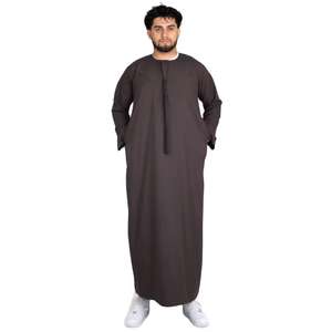 Thobes pour hommes, vêtements islamiques, vente chaude, faible MOQ, vêtements musulmans traditionnels, Jubba Thobe pour hommes, couleur unie - Product Image 5