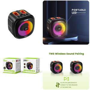 Digitalome SPA-105-4 <b>Portable</b> for Bluetooth <b>Speaker</b> <b>with</b> RGB LED Lighting and Wireless <b>Microphone</b> Battery Operated Functionality - Product Image 3