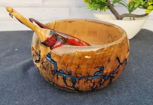 Bol en fil de bois fait à la main cadeau pour tricoter Lichtenberg Figure porte-écheveau de fil meilleur cadeau pour mère anniversaire noël - Product Image 4