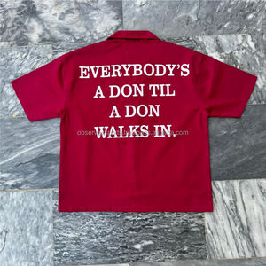 Costume deux pièces pour homme en coton lourd rouge, coupe classique, chemise personnalisée, manches longues, tissu sergé extensible, respirant, séchage rapide, style vintage - Product Image 3