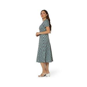 Abito Midi Amiya da Donna Leota, Blu, Taglia Unica, Traspirante, Stile Modesto, Maniche a Lanterna, Perfetto per il Giorno e il Club, Naturale - Product Image 2