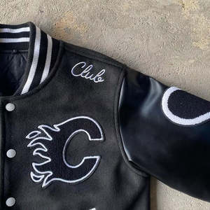 Fabricant OEM Broderie en chenille de haute qualité Bomber de baseball personnalisé pour collège pour hommes Veste universitaire en cuir Letterman - Product Image 5