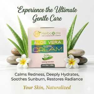 Crema Revitalizante de Aloe Vera HerboGate 50ml, Hidratación Calmante para Todo Tipo de Piel, Uso Diario, Crema Facial Herbal - Product Image 3