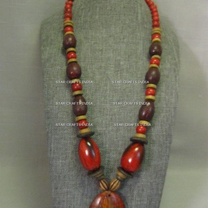 Producto más vendido de collar de resina y madera de alta calidad del fabricante indio disponible a granel - Product Image 3