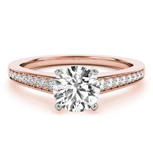 Diamante de corte redondo Estilo único Conjunto nupcial Anillo de bodas para ella/mujer - Product Image 2