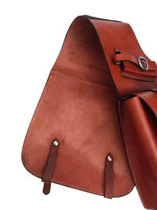 Bolsas de sillín de salto ecuestre de cuero genuino de alta calidad, ropa de equitación occidental mecanizada a mano para caballos - Product Image 4