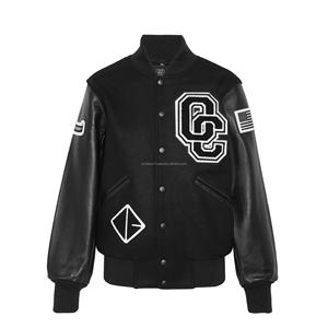 Chaquetas Varsity Vintage Unisex, Cálidas para Invierno, de Lana Melton, Estilo Béisbol Universitario, con Bordado de Logotipo Personalizado, con Piel de Oveja - Product Image 3