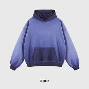 High Quality Heavyweight 100% Cotton Men's Hoodies Sun Faded Pullover Streetwear Tracksuits Denimes Fleece <b>Hoodie</b> - Product Image 2