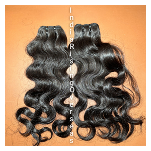 Precio más bajo Cutículas onduladas naturales alineadas Sin procesar Color natural Virgen Raw Máquina de un solo donante Extensiones de cabello de doble trama - Product Image 1