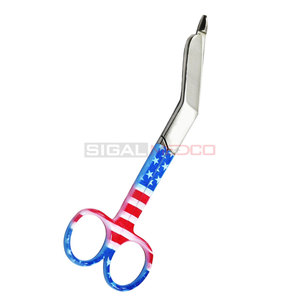 Ciseaux à bandage Lister de qualité allemande 5.5 pouces USA Flag Pattern Medic Instruments Scissors Nurses EMTs First Aid Angled Tip - Product Image 3